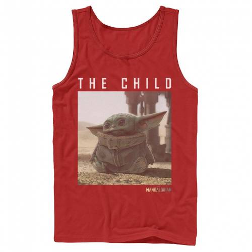 STAR WARS タンクトップ 赤 レッド スターウォーズ 【 RED THE MANDALORIAN CHILD AKA YODA LONG EARS PHOTO TANK 】