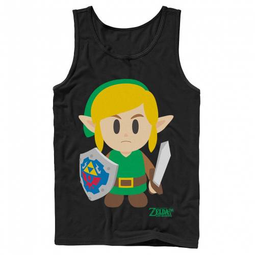 キャラクター レジェンド タンクトップ 【 LICENSED CHARACTER NINTENDO LEGEND OF ZELDA LINKS AWAKENING LINK AVATAR CARTOON PORTRAIT TANK TOP / 】 メンズファッション トップス パーカー