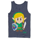 キャラクター レジェンド タンクトップ 【 LICENSED CHARACTER NINTENDO LEGEND OF ZELDA LINKS AWAKENING LINK AVATAR CARTOON PORTRAIT TANK TOP / 】 メンズファッション トップス パーカー 2