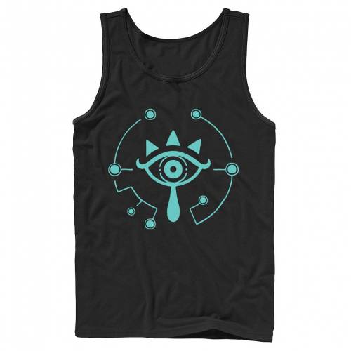 キャラクター レジェンド ワイルド タンクトップ 黒色 ブラック 【 LICENSED CHARACTER THE LEGEND OF ZELDA BREATH WILD SHEIKAH EYE TANK TOP / BLACK 】 メンズファッション トップス