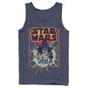 【★Fashion THE SALE★1/14迄】クラシック ビンテージ ヴィンテージ タンクトップ 紺色 ネイビー スターウォーズ 【 STAR WARS CLASSIC VINTAGE COMIC BOOK COVER TANK / NAVY 】 メンズファッション トップス