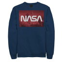 キャラクター ブラスト スウェットシャツ トレーナー 紺色 ネイビー 【 LICENSED CHARACTER NASA SPACE SHUTTLE BLAST OFF TEXT OVER LAY SWEATSHIRT / NAVY 】 メンズファッション トップス