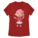 【★Fashion THE SALE★1/14迄】キャラクター Tシャツ 赤 レッド 【 LICENSED CHARACTER ANIMAL CROSSING LADY VILLAGER CUTE TEE / RED 】 キッズ ベビー マタニティ トップス カットソー