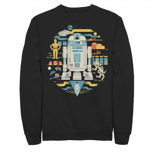 STAR WARS アート スウェットシャツ トレーナー 黒色 ブラック スターウォーズ 【 DISTRESSED POP ART COLLAGE SWEATSHIRT BLACK 】