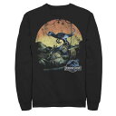 パーク スウェットシャツ トレーナー 【 JURASSIC PARK JURASSIC WORLD RETRO RAPTOR SUNSET IN JUNGLE ...
