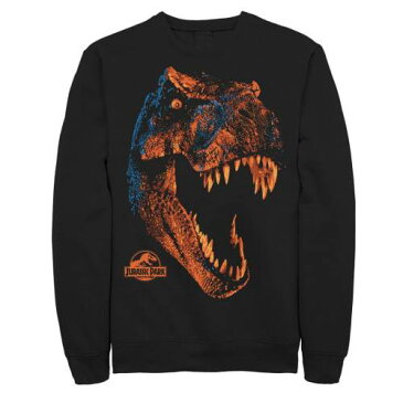 キャラクター パーク スウェットシャツ トレーナー 黒色 ブラック 【 LICENSED CHARACTER JURASSIC PARK TYRANNASAURUS ROAR UP CLOSE SWEATSHIRT BLACK 】