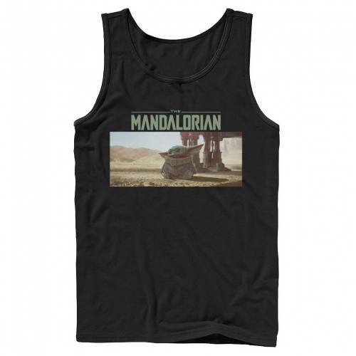 キャラクター ロゴ タンクトップ スターウォーズ 【 LICENSED CHARACTER STAR WARS THE MANDALORIAN CHILD LOGO PANEL TANK TOP / 】 メンズファッション トップス