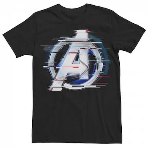 LICENSED CHARACTER キャラクター テック ロゴ Tシャツ 黒 ブラック 【 BLACK LICENSED CHARACTER MARVEL AVENGERS GLITCHED TECH LOGO TEE SHIRT 】 メンズファッション トップス Tシャツ カットソー