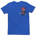 Tシャツ 【 MARVEL SPIDERMAN POCKET TEE ROYAL 】 メンズファッション トップス Tシャツ カットソー