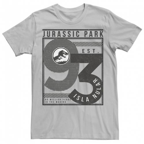 パーク Tシャツ 銀色 シルバー EST. 【 SILVER JURASSIC PARK 93 ISLA NUBLAR POSTER TEE 】