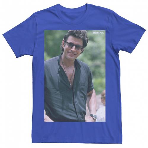 LICENSED CHARACTER キャラクター パーク Tシャツ 【 LICENSED CHARACTER JURASSIC PARK JEFF GOLDBLUM SMILE POSTER STYLE TEE ROYAL 】 メンズファッション トップス Tシャツ カットソー