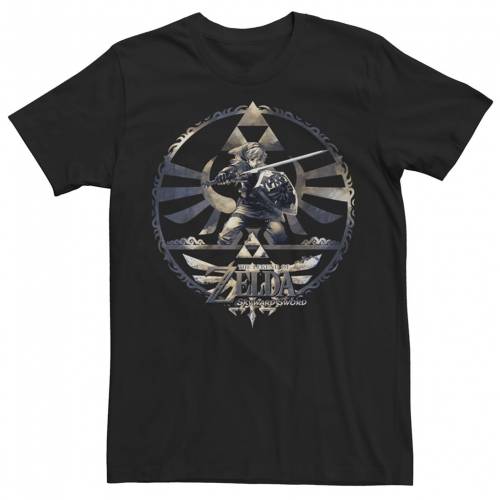 【★スーパーSALE★6/11深夜2時迄】キャラクター Tシャツ 黒色 ブラック 【 LICENSED CHARACTER ZELDA SKYWARD SWORD ROUND LEGENDS TEE / BLACK 】 メンズファッション トップス カットソー