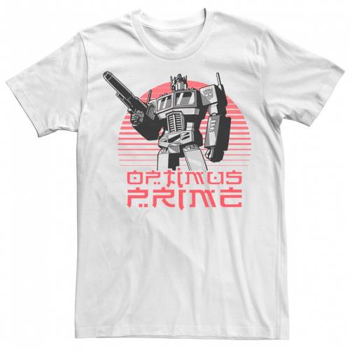 キャラクター Tシャツ 白色 ホワイト 【 LICENSED CHARACTER TRANSFORMERS OPTIMUS PRIME LINED SUNSET PORTRAIT TEE WHITE 】