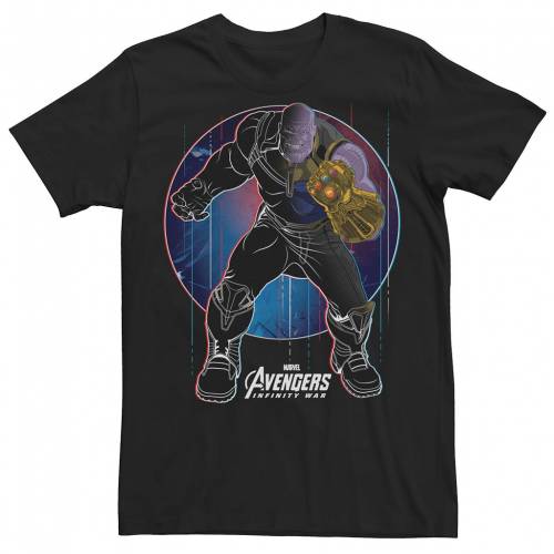 LICENSED CHARACTER キャラクター グラフィック Tシャツ 黒色 ブラック 【 LICENSED CHARACTER MARVEL AVENGERS INFINITY WAR THANOS LINEATION GRAPHIC TEE BLACK 】 メンズファッション トップス Tシャツ カットソー