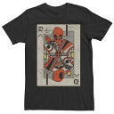 真っ黒　トランプ キャラクター Tシャツ 黒色 ブラック 【 LICENSED CHARACTER DEADPOOL PLAYING CARD TEE / BLACK 】 メンズファッション トップス カットソー