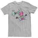 ニコロデオン グラフィック Tシャツ ZIM 039 S 【 NICKELODEON INVADER ZIM GIR PULLING ANTENNAS PORTRAIT GRAPHIC TEE / 】 メンズファッション トップス カットソー