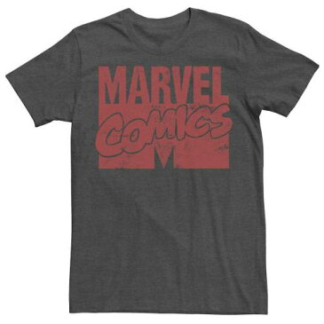 キャラクター コミックス ロゴ Tシャツ チャコール ヘザー メンズ 【 HEATHER LICENSED CHARACTER MARVEL COMICS M LOGO TEE CHARCOAL 】
