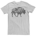 キャラクター バッファロー グラフィック Tシャツ 銀色 シルバー 【 LICENSED CHARACTER BUFFALO ADVENTURE FILL GRAPHIC TEE / SILVER 】 メンズファッション トップス カットソー
