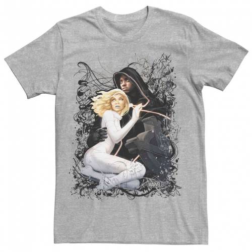 キャラクター Tシャツ ヘザー MARVEL 039 S 【 LICENSED CHARACTER CLOAK AND DAGGER SPLATTER PORTRAIT TEE / ATHLETIC HEATHER 】 メンズファッション トップス カットソー