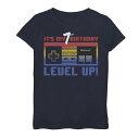 キャラクター グラフィック Tシャツ 紺色 ネイビー IT 039 S UP 【 LICENSED CHARACTER NINTENDO MY 7TH BIRTHDAY LEVEL SNES CONTROLLER GRAPHIC TEE / NAVY 】 キッズ ベビー マタニティ トップス カットソー