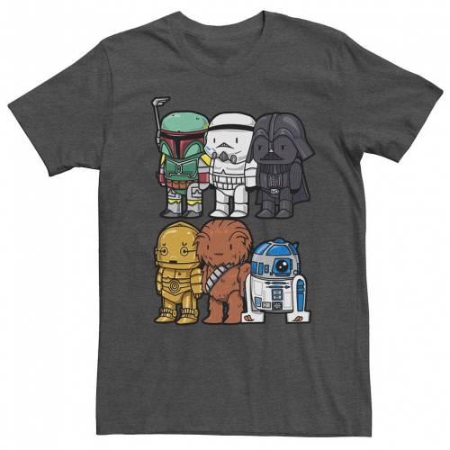 【★スーパーSALE★3/11深夜2時迄】キャラクター Tシャツ チャコール ヘザー スターウォーズ 【 LICENSED CHARACTER STAR WARS CARTOON STYLE GROUP SHOT TEE / CHARCOAL HEATHER 】 メンズファッション トップス カットソー