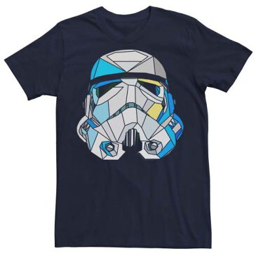 キャラクター ストームトゥルーパー ヘルメット Tシャツ 紺色 ネイビー スターウォーズ 【 HELMET LICENSED CHARACTER STAINED GLASS STYLE STORMTROOPER TEE NAVY 】