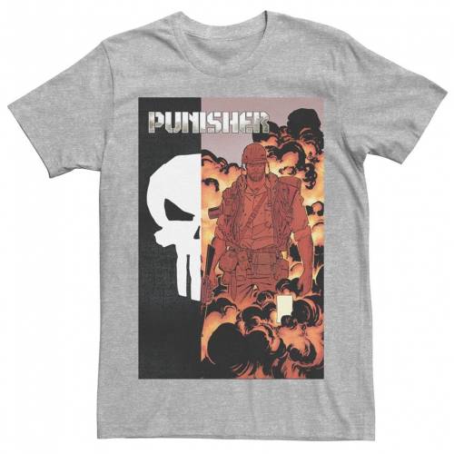 キャラクター コミックス Tシャツ ヘザー 【 LICENSED CHARACTER MARVEL COMICS PUNISHER TEE / ATHLETIC HEATHER 】 メンズファッション トップス カットソー