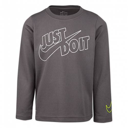 ナイキ NIKE ドライフィット スリーブ グラフィック Tシャツ 長袖 ジュニア キッズ 【 DRIFIT SLEEVE NIKE S 47 THERMAL GRAPHIC TSHIRT ANTHRACITE 】