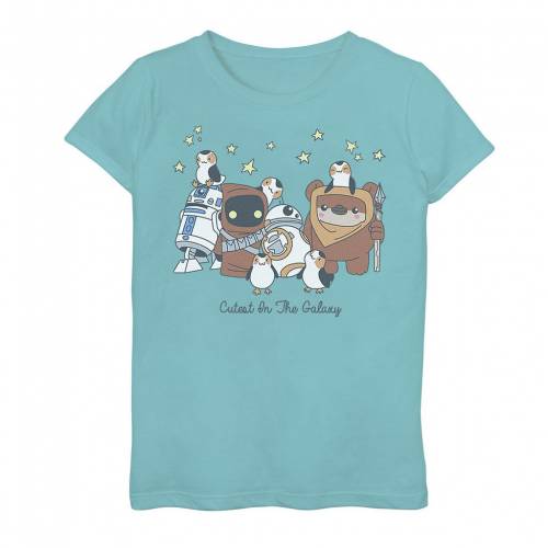 ギャラクシー グラフィック Tシャツ 青色 ブルー スターウォーズ 【 STAR WARS GROUP SHOT CUTEST IN THE GALAXY POSTER GRAPHIC TEE / TAHI BLUE 】 キッズ ベビー マタニティ トップス カットソー