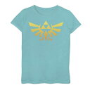 キャラクター レジェンド 橙 オレンジ グラフィック Tシャツ 青色 ブルー 【 LICENSED CHARACTER NINTENDO LEGEND OF ZELDA ROYAL CREST ORANGE HUE BADGE GRAPHIC TEE / TAHI BLUE 】 キッズ ベビー マタニティ トップス