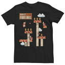 LN^[ Q[ OtBbN TVc y LICENSED CHARACTER NINTENDO SUPER MARIO JUMP ON MUSHROOMS GAME PLAY GRAPHIC TEE / z Yt@bV gbvX Jbg\[