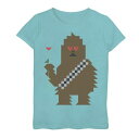 グラフィック Tシャツ 青色 ブルー スターウォーズ 【 STAR WARS CHEWBACCA 8-BIT HEART EYES GRAPHIC TEE / TAHI BLUE 】 キッズ ベビー マタニティ トップス カットソー