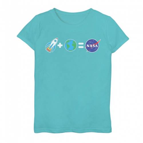 キャラクター グラフィック Tシャツ 青色 ブルー 【 LICENSED CHARACTER NASA ROCKET PLUS PLANET EARTH EQUALS EMOJI GRAPHIC TEE / TAHI BLUE 】 キッズ ベビー マタニティ トップス カットソー