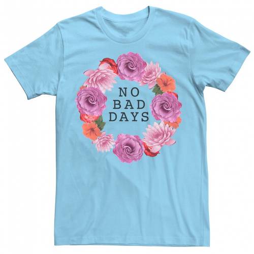 キャラクター Tシャツ 青色 ブルー 【 LICENSED CHARACTER NO BAD DAYS FLOWER WREATH TEE LIGHT BLUE 】