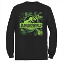 灰色 グレー クラシック ロゴ スリーブ グラフィック Tシャツ 長袖 【 JURASSIC WORLD GREY JUNGLE CLASSIC LOGO LO...