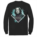 ハリーポッター 青色 ブルー ライトニング キャラクター スリーブ グラフィック Tシャツ 長袖 【 HARRY POTTER SNAPE BLUE LIGHTNING CHARACTER PORTRAIT LONG SLEEVE GRAPHIC TEE / 】 メンズファッション トップス
