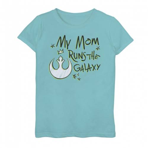 ギャラクシー ピンク レベル ロゴ グラフィック Tシャツ 青色 ブルー スターウォーズ 【 STAR WARS MY MOM RUNS THE GALAXY PINK REBEL LOGO GRAPHIC TEE / TAHI BLUE 】 キッズ ベビー マタニティ トップス カット