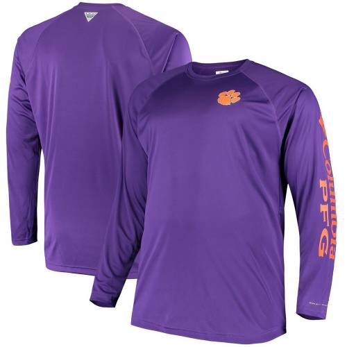 紫 パープル クレムソン タイガース スリーブ Tシャツ 【大きめ】 長袖 【 PURPLE SLEEVE UNBRANDED COLUMBIA TERMINAL TACKLE OMNISHADE TSHIRT CLM 】