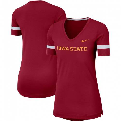 ナイキ NIKE クリムゾン アイオワ スケートボード サイクロン パフォーマンス Vネック Tシャツ 赤 レッド アイオワステイト 【 STATE RED NIKE CRIMSON FAN TRIBLEND LOOSE FIT PERFORMANCE VNECK TSHIRT ISU 】