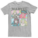 キャラクター Tシャツ ヘザー 【 LICENSED CHARACTER MARVEL LADIES RETRO COMIC TEE / ATHLETIC HE...