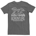 キャラクター Tシャツ チャコール ヘザー 【 LICENSED CHARACTER ADVENTURE GO ON GET OUT THERE DESTINATION TEE / CHARCOAL HEATHER 】 メンズファッション トップス カットソー