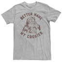キャラクター グラフィック Tシャツ ヘザー 【 LICENSED CHARACTER BETTER HAVE MY COOKIES DISTRESSED PORTRAIT GRAPHIC TEE / ATHLETIC HEATHER 】 メンズファッション トップス カットソー