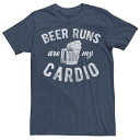 【★スーパーSALE★6/11午前2時迄】キャラクター Tシャツ 紺色 ネイビー ヘザー 【 LICENSED CHARACTER BEER RUNS ARE MY CARDIO MUG WITH FOAM TEE / NAVY HEATHER 】 メンズファッション トップス カットソー(4)