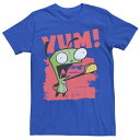 キャラクター Tシャツ YUM 【 LICENSED CHARACTER NICKELODEON INVADER ZIM GIR SCREAMING TACO PORTRAIT TEE / ROYAL 】 メンズファッション トップス カットソー