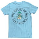 キャラクター Tシャツ 青色 ブルー 【 LICENSED CHARACTER EARTH ONLY PLANET WITH PIZZA TEE / LIGHT BLUE 】 メンズファッション トップス カットソー