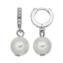 パール フープ イヤリング 白色 ホワイト 【 SIMPLY VERA VERA WANG SIMULATED PEARL HOOP EARRINGS / WHITE 】 ジュエリー アクセサリー レディースジュエリー