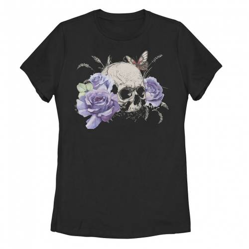 【★スーパーSALE★9/11深夜2時迄】グラフィック Tシャツ 黒色 ブラック & 【 UNBRANDED FLORAL SKULL BUTTERFLY GRAPHIC TEE BLACK 】