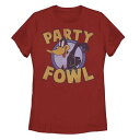 キャラクター Tシャツ 赤 レッド 【 LICENSED CHARACTER DAFFY DUCK PARTY FOWL PORTRAIT TEE / RED 】 キッズ ベビー マタニティ トップス カットソー