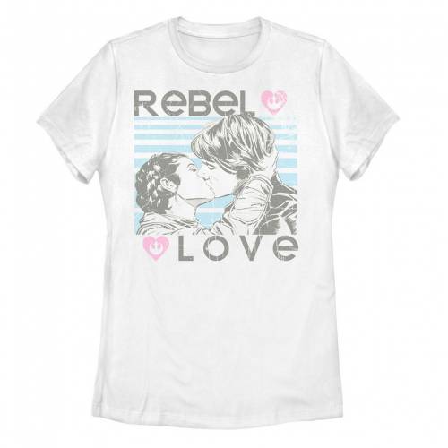 キャラクター レベル Tシャツ 白色 ホワイト スターウォーズ & LOVE&#34; 【 LICENSED CHARACTER STAR WARS HAN LEIA REBEL KISS TEE / WHITE 】 キッズ ベビー マタニティ トップス カットソー