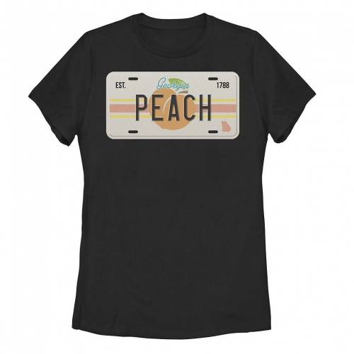 ジョージア グラフィック Tシャツ 黒色 ブラック 【 UNBRANDED FIFTH SUN GEORGIA PEACH LICENSE PLATE..